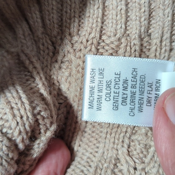 Croft & Barrow Men's Tan Cotton Cable Knit V-Neck Sweater Size XL - Picture 6 of 6